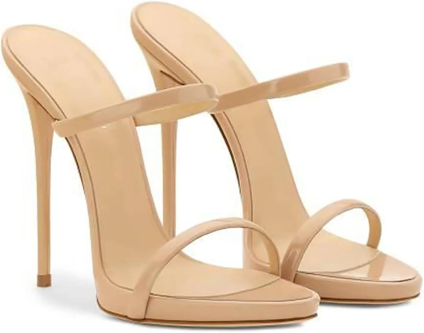 Sexy Open Toe women's sandals Platform Stiletto Gold heels Silver Women Two Straps Mules Slip on Slingback Party Prom Evening Dance Shoes