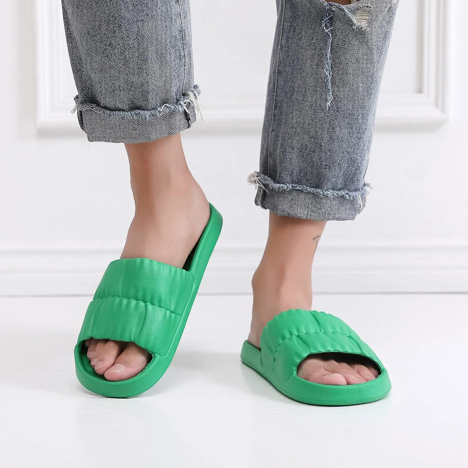 Slides for Men Slides for Women Mens Slippers Shower Shoes Women Open Toe Quick Drying House Slippers