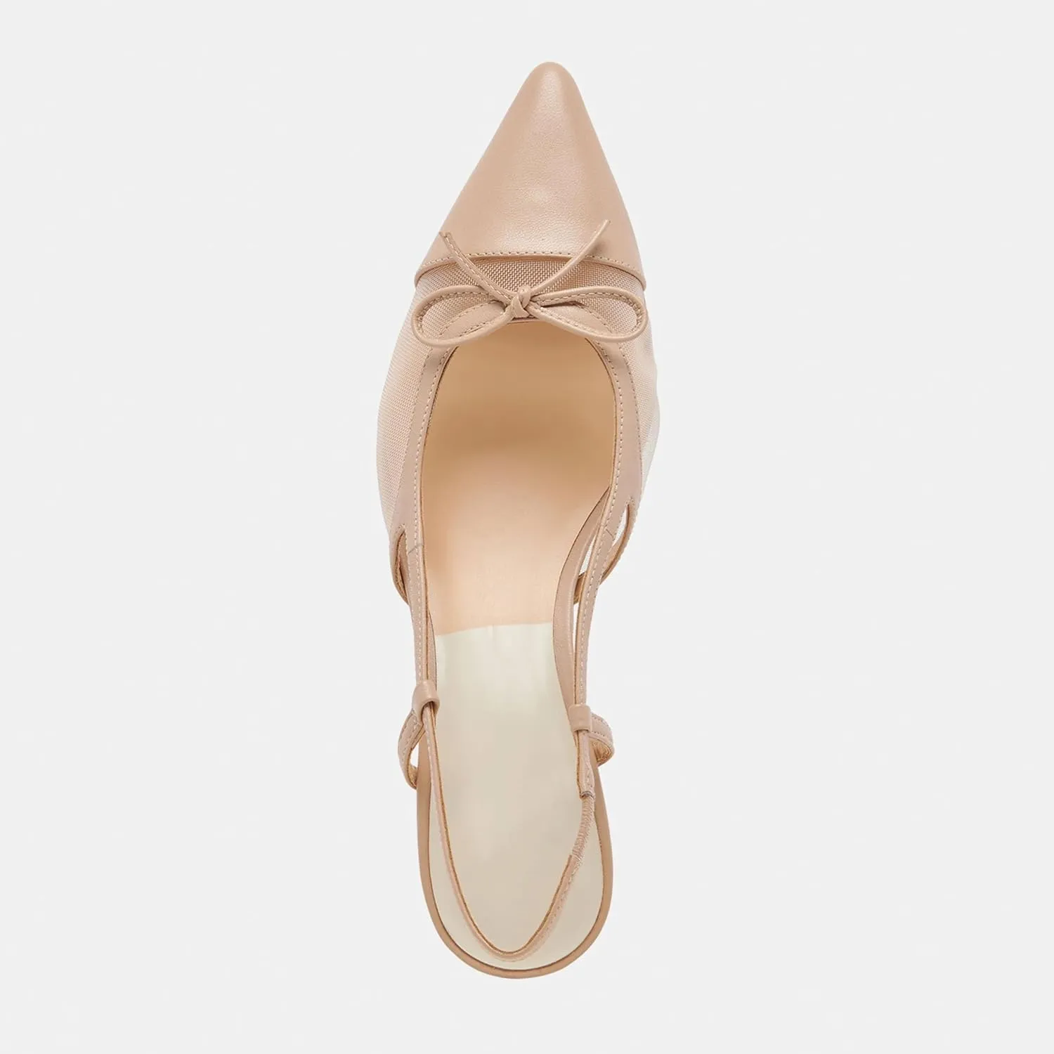 Sling Back Heels Women Elegant and Comfortable Mesh Stilettos with Bows for Dress and Date