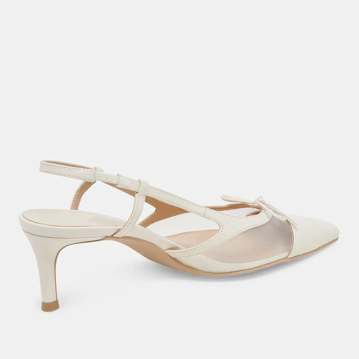 Sling Back Heels Women Elegant and Comfortable Mesh Stilettos with Bows for Dress and Date
