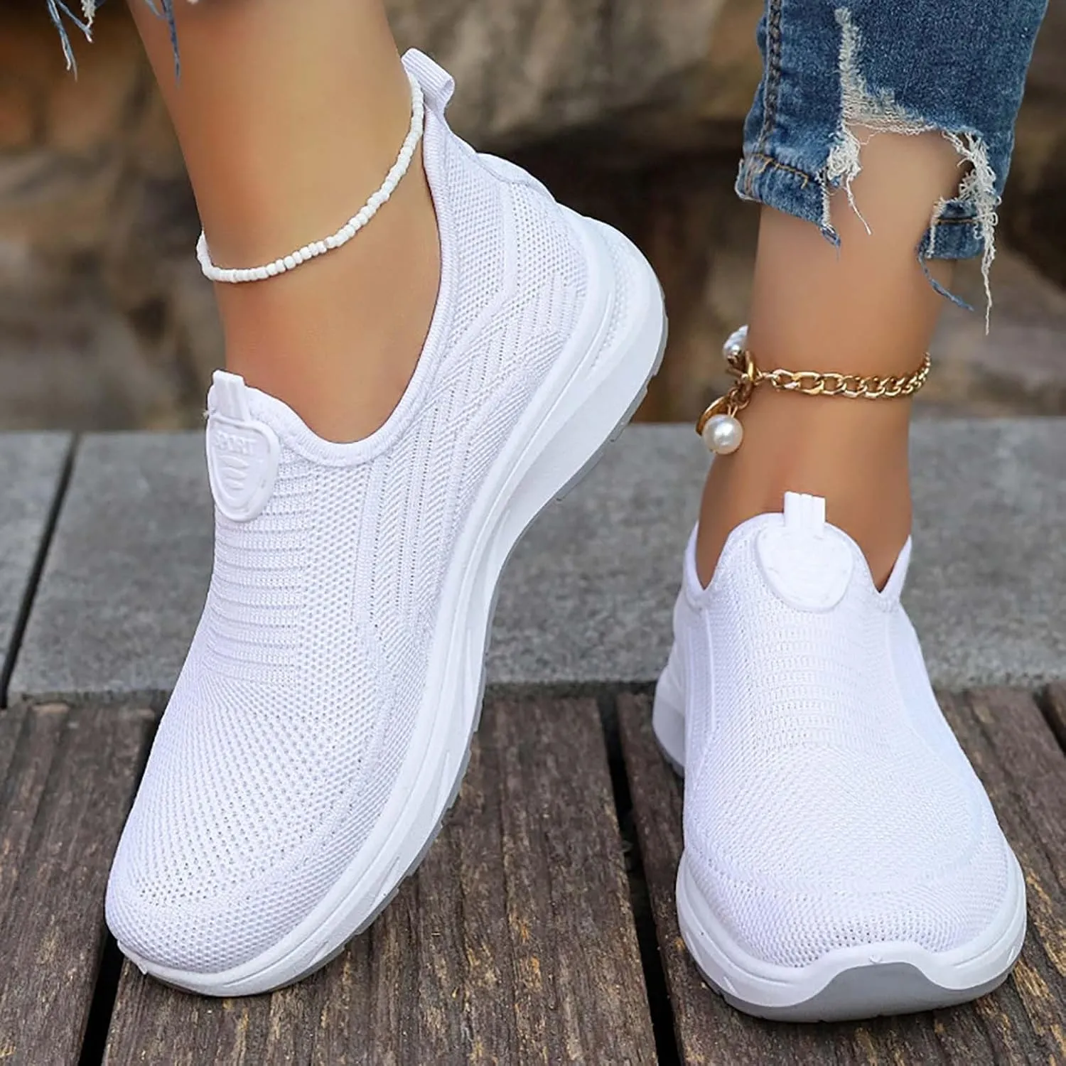 Slip On Sneakers Women Wide Width Size 9 Ladies Slip On Sneakers Non Slip Sneakers for Women Women's X Wide Width Slip On Sneakers Office Sneakers for Women Wide