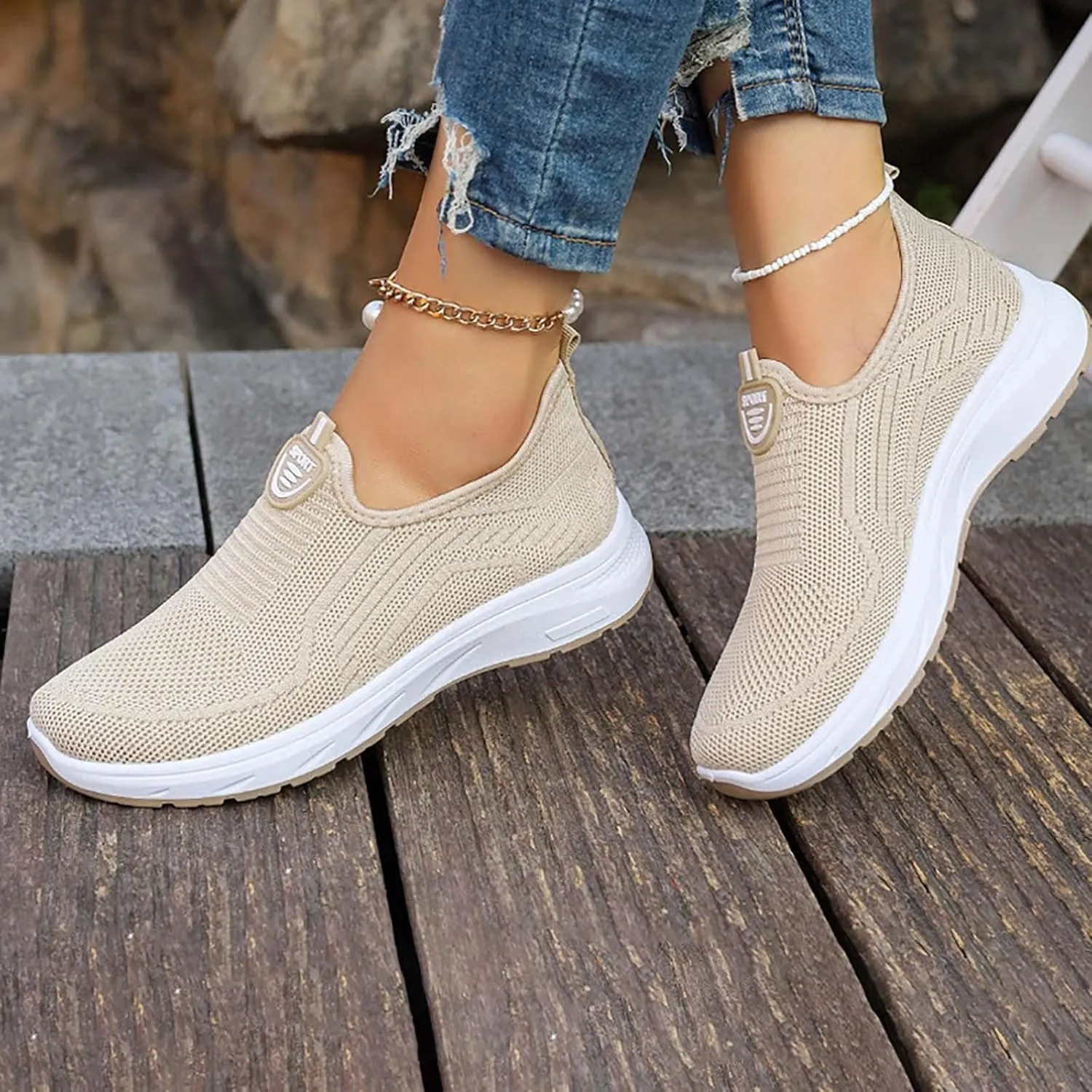 Slip On Sneakers Women Wide Width Size 9 Ladies Slip On Sneakers Non Slip Sneakers for Women Women's X Wide Width Slip On Sneakers Office Sneakers for Women Wide