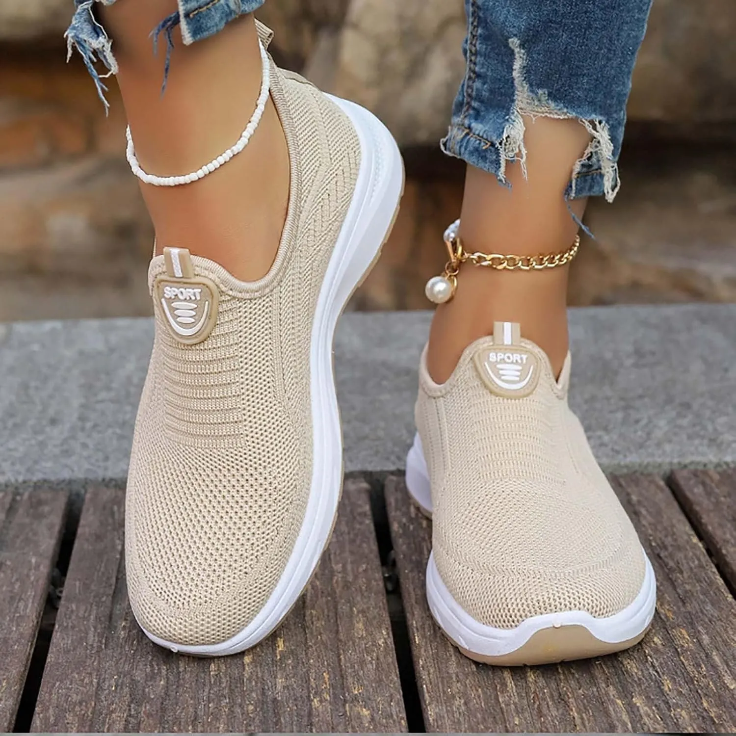 Slip On Sneakers Women Wide Width Size 9 Ladies Slip On Sneakers Non Slip Sneakers for Women Women's X Wide Width Slip On Sneakers Office Sneakers for Women Wide