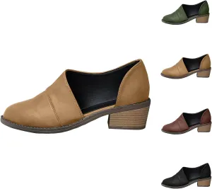 Slip On Women's Pumps Chunky Block Heels Pointed Toe Heels High Loafers Dress Work Shoes for Business