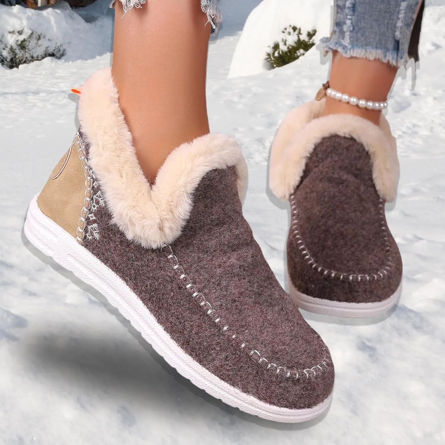 Slippers for Women & Men Indoor and Outdoor Winter Warm Fuzzy House Slipper Shoes Boots Memory Foam Booties Cozy Slippers Slip On Sneakers Unisex