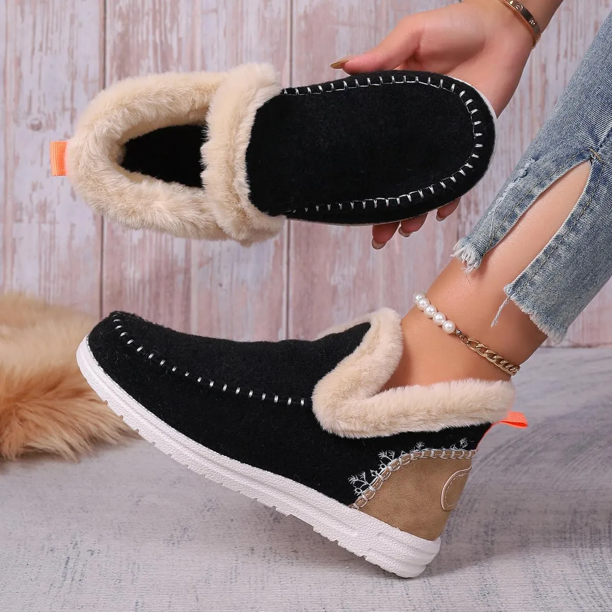 Slippers for Women & Men Indoor and Outdoor Winter Warm Fuzzy House Slipper Shoes Boots Memory Foam Booties Cozy Slippers Slip On Sneakers Unisex