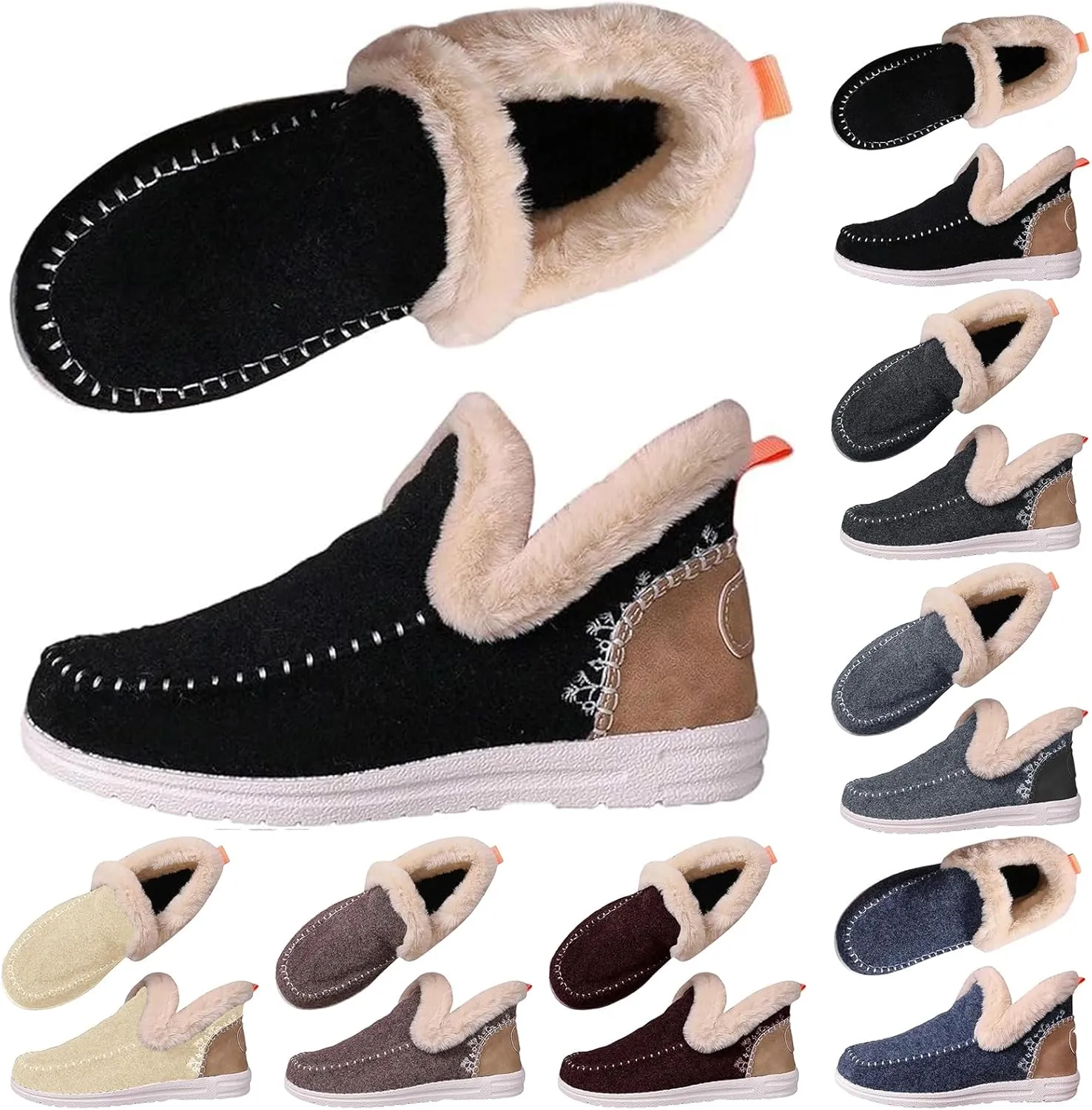 Slippers for Women & Men Indoor and Outdoor Winter Warm Fuzzy House Slipper Shoes Boots Memory Foam Booties Cozy Slippers Slip On Sneakers Unisex