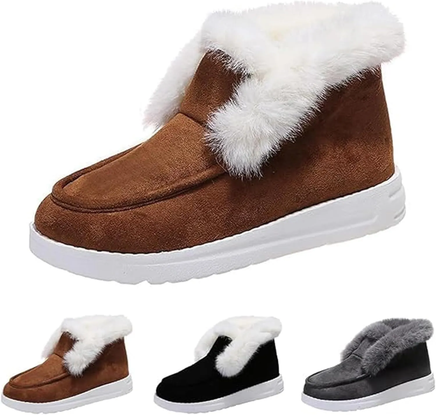 Slippers for Women & Men Indoor and Outdoor Winter Warm Fuzzy House Slipper Shoes Boots Memory Foam Booties Cozy Slippers Slip On Sneakers Unisex