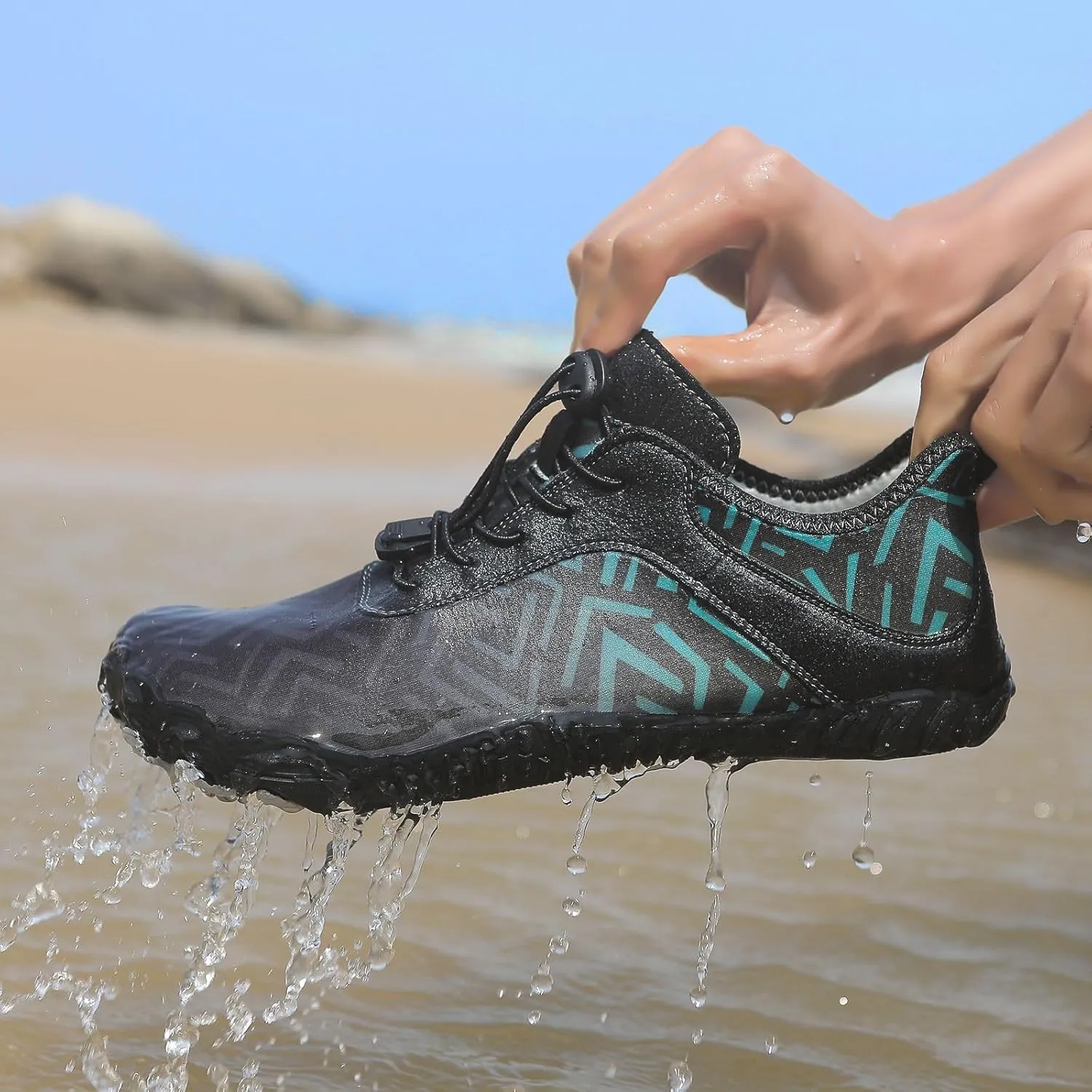 Smoneyful Grounded Womens Neuropathy Hike Barefoot Wide Toe Box Non Slip Breathable Quick Dry Waterproof Diabetic Water Beach Outdoor Hiking Athletic Comfort Sneakers Footwear