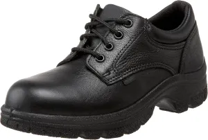 Thorogood Soft Streets Plain Toe Work Oxford Shoes for Women - Premium Black Leather with Comfort Insole and Slip-Resistant Outsole; Berry Compliant and Postal Certified