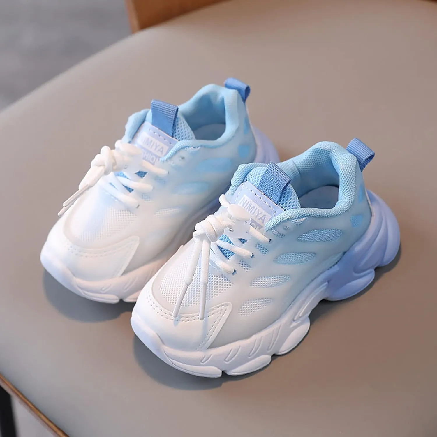 Toddler Boys Girls Gradient Color Lightweight Sneakers Mesh Breathable Anti Slip Soft Comfy Tennis Shoes Unisex