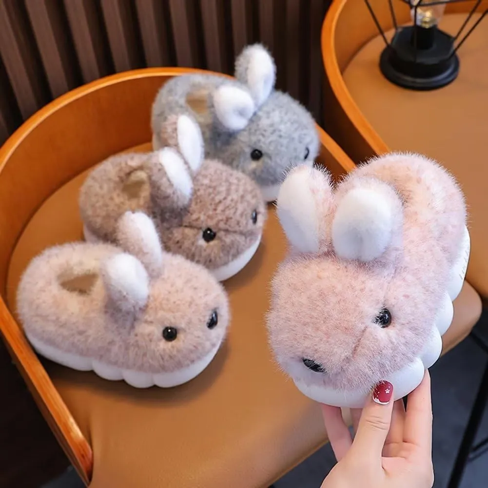 Toddler Girls Slippers Boys Girls Fluffy Home Slippers Winter Warm Indoor Cute Bunny Shoes