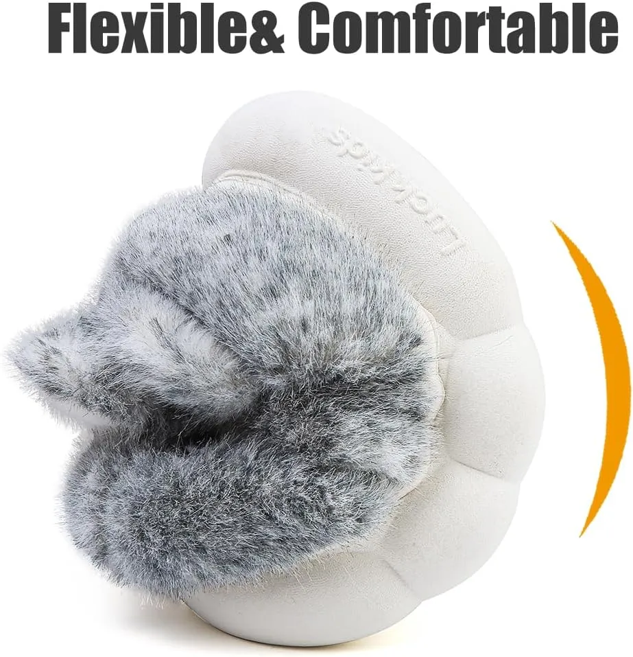 Toddler Girls Slippers Boys Girls Fluffy Home Slippers Winter Warm Indoor Cute Bunny Shoes