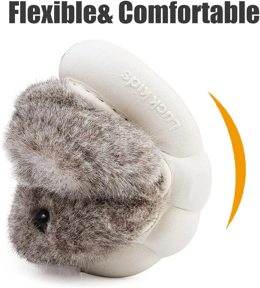 Toddler Girls Slippers Boys Girls Fluffy Home Slippers Winter Warm Indoor Cute Bunny Shoes