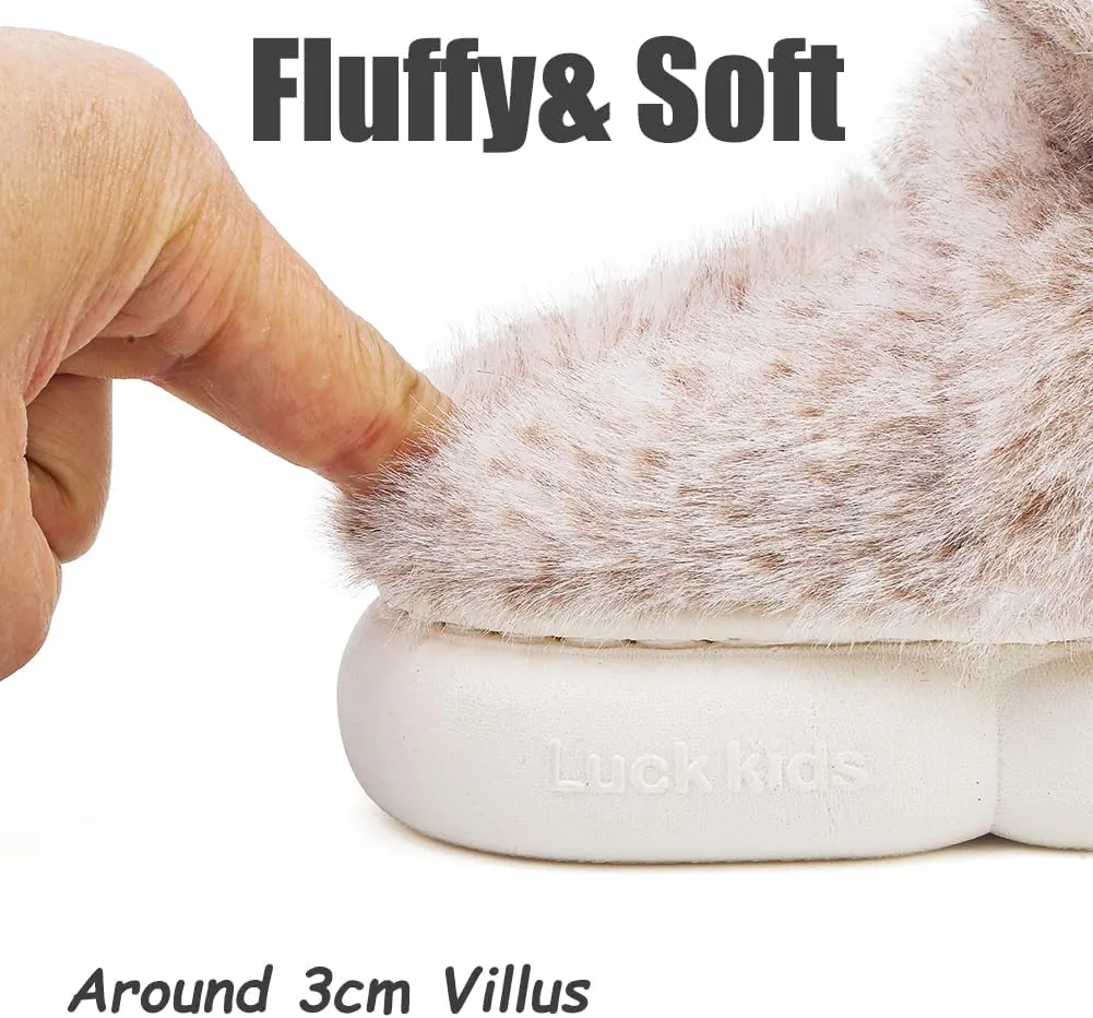 Toddler Girls Slippers Boys Girls Fluffy Home Slippers Winter Warm Indoor Cute Bunny Shoes