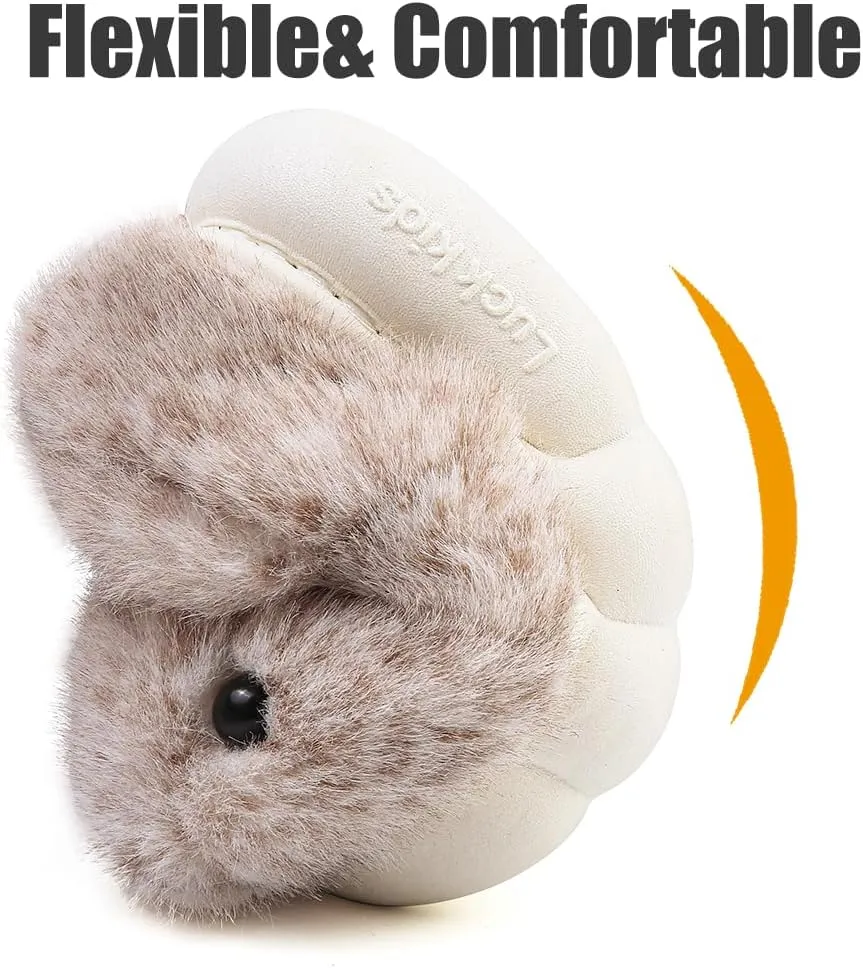 Toddler Girls Slippers Boys Girls Fluffy Home Slippers Winter Warm Indoor Cute Bunny Shoes