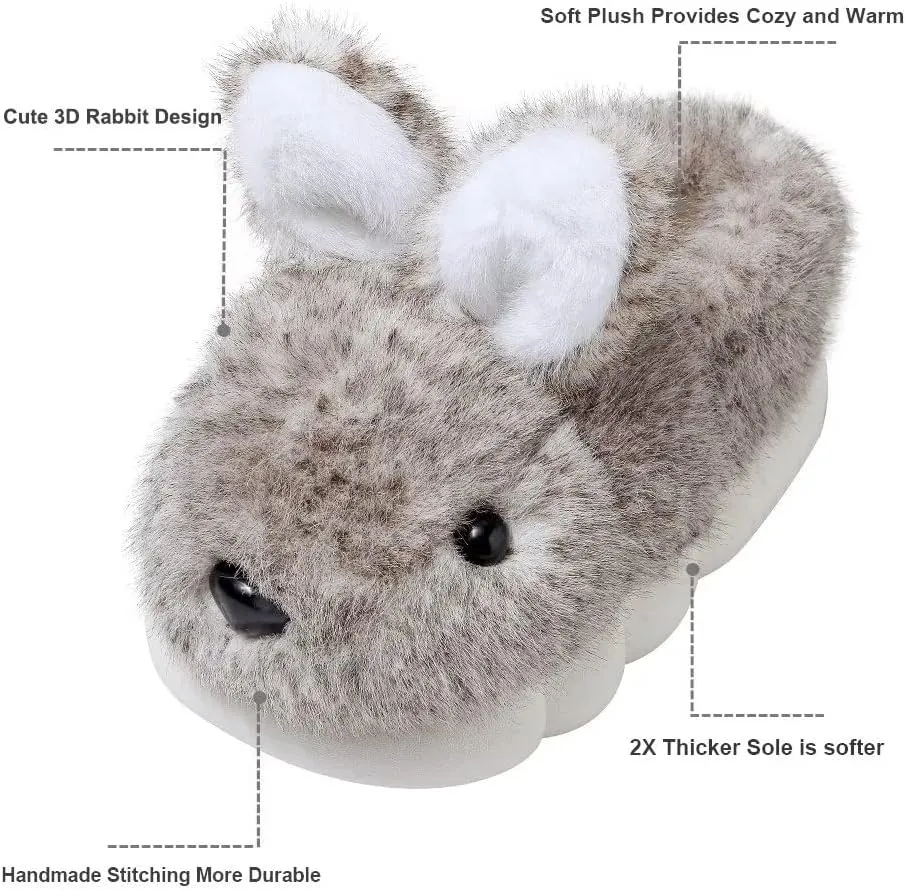 Toddler Girls Slippers Boys Girls Fluffy Home Slippers Winter Warm Indoor Cute Bunny Shoes