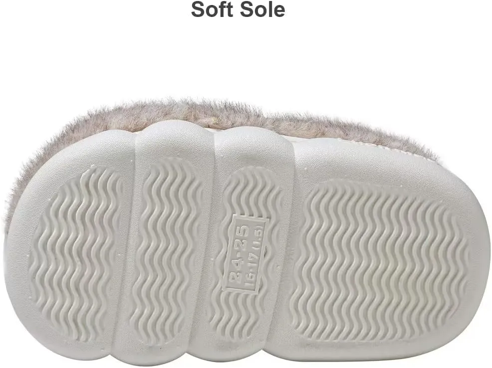 Toddler Girls Slippers Boys Girls Fluffy Home Slippers Winter Warm Indoor Cute Bunny Shoes