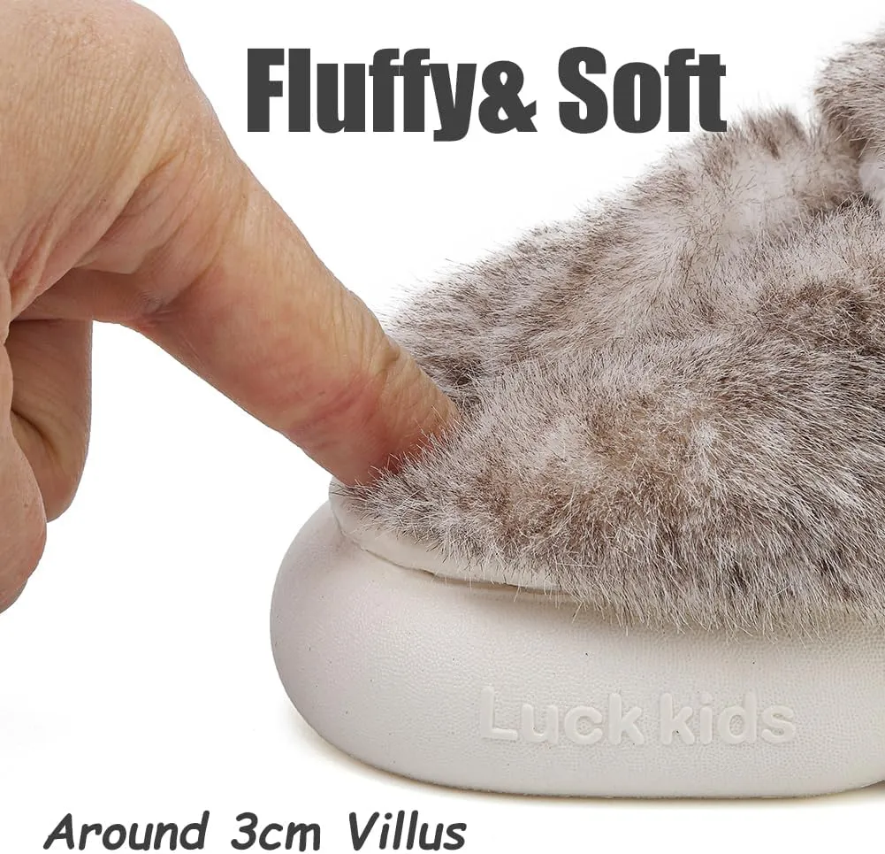 Toddler Girls Slippers Boys Girls Fluffy Home Slippers Winter Warm Indoor Cute Bunny Shoes