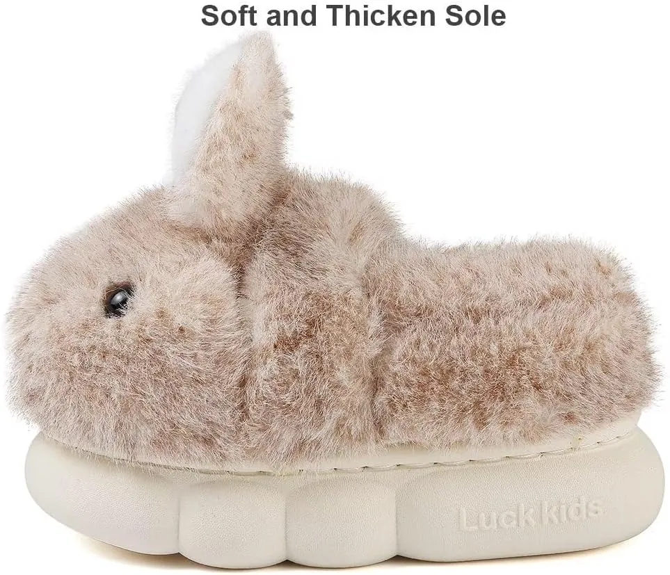 Toddler Girls Slippers Boys Girls Fluffy Home Slippers Winter Warm Indoor Cute Bunny Shoes