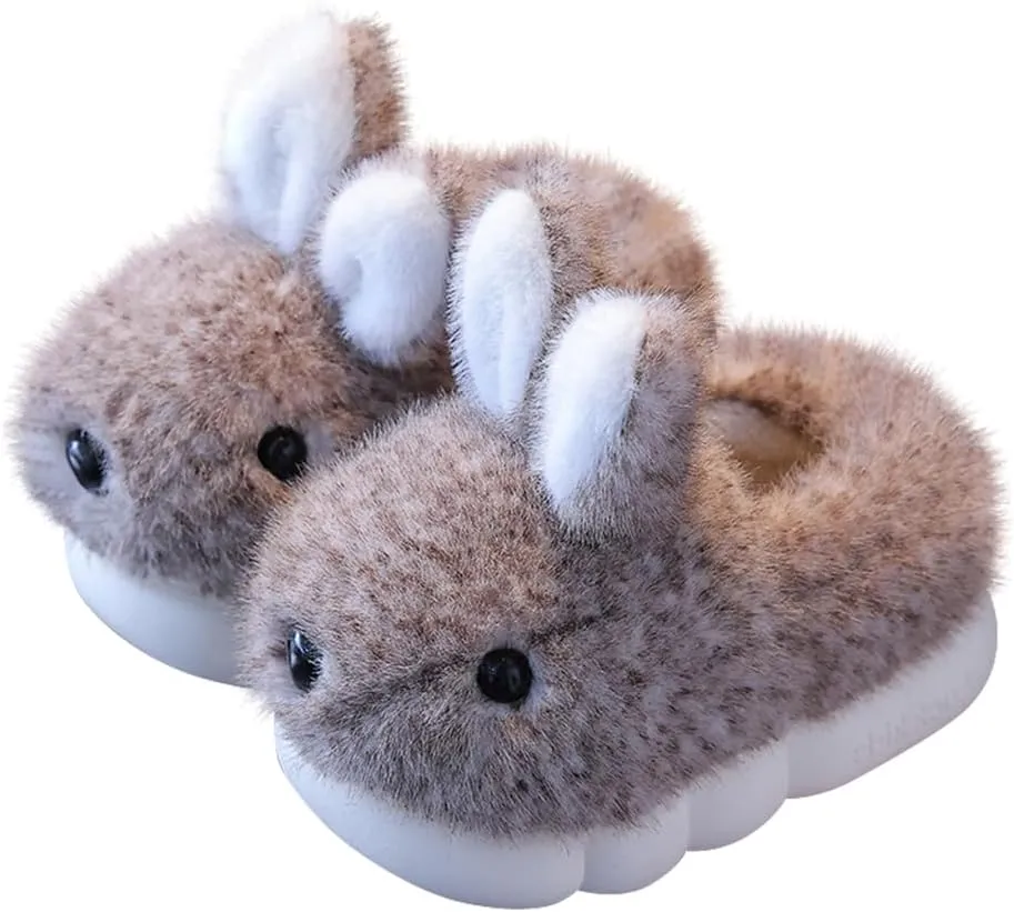 Toddler Girls Slippers Boys Girls Fluffy Home Slippers Winter Warm Indoor Cute Bunny Shoes