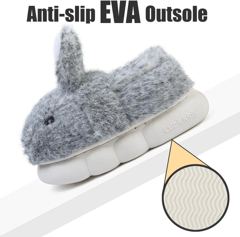 Toddler Girls Slippers Boys Girls Fluffy Home Slippers Winter Warm Indoor Cute Bunny Shoes
