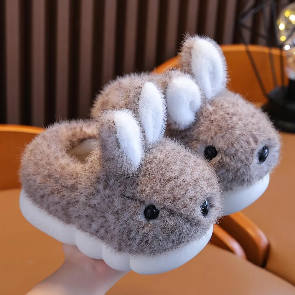 Toddler Girls Slippers Boys Girls Fluffy Home Slippers Winter Warm Indoor Cute Bunny Shoes