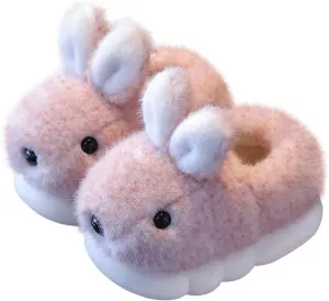 Toddler Girls Slippers Boys Girls Fluffy Home Slippers Winter Warm Indoor Cute Bunny Shoes