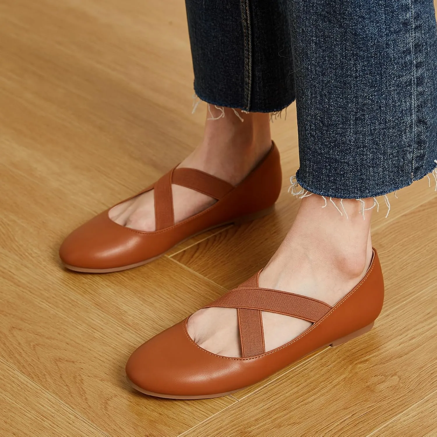 Trary Black Ballet Flats - Ankle Strap Mary Jane Shoes, Wide Width Women's Flats for Dressy Occasions
