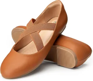 Trary Black Ballet Flats - Ankle Strap Mary Jane Shoes, Wide Width Women's Flats for Dressy Occasions