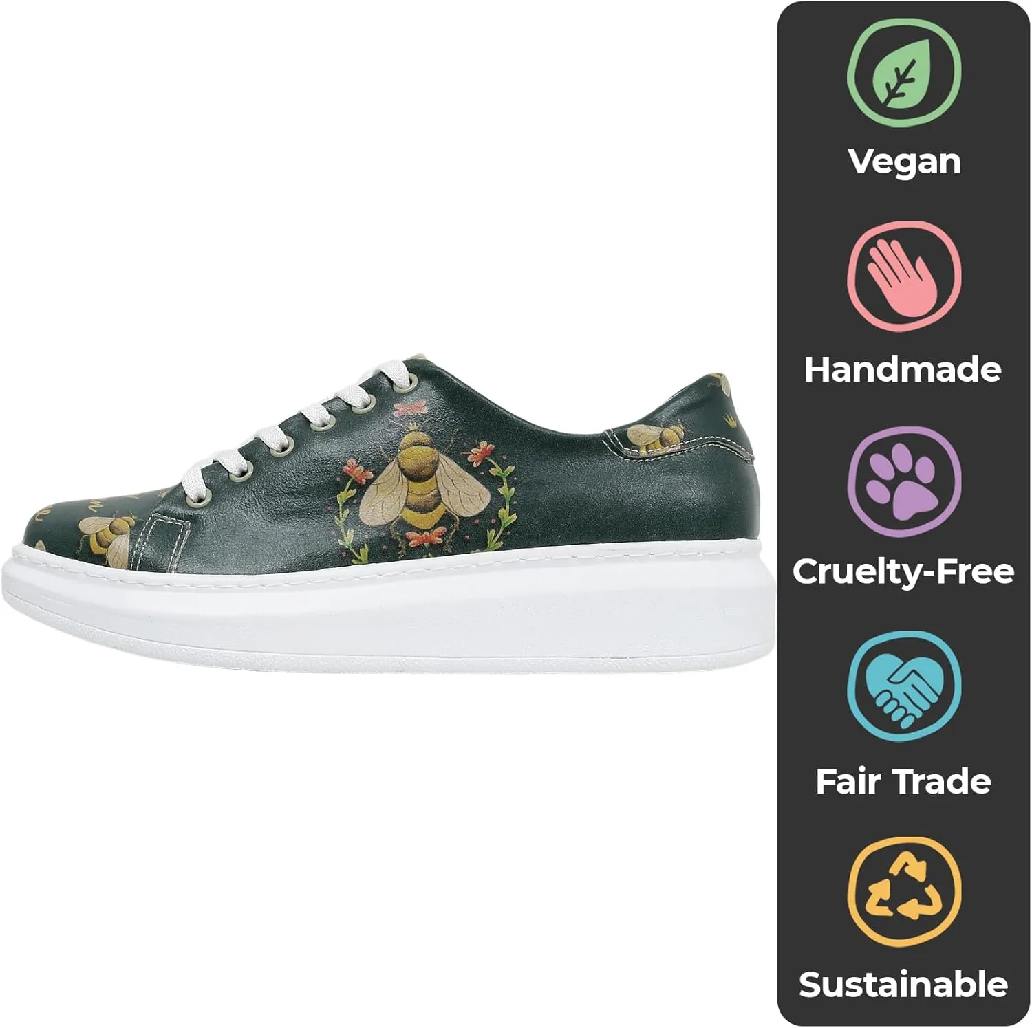 Wedge Platform Sneakers for Women - Handmade Vegan Leather, Unique Chunky Sneakers
