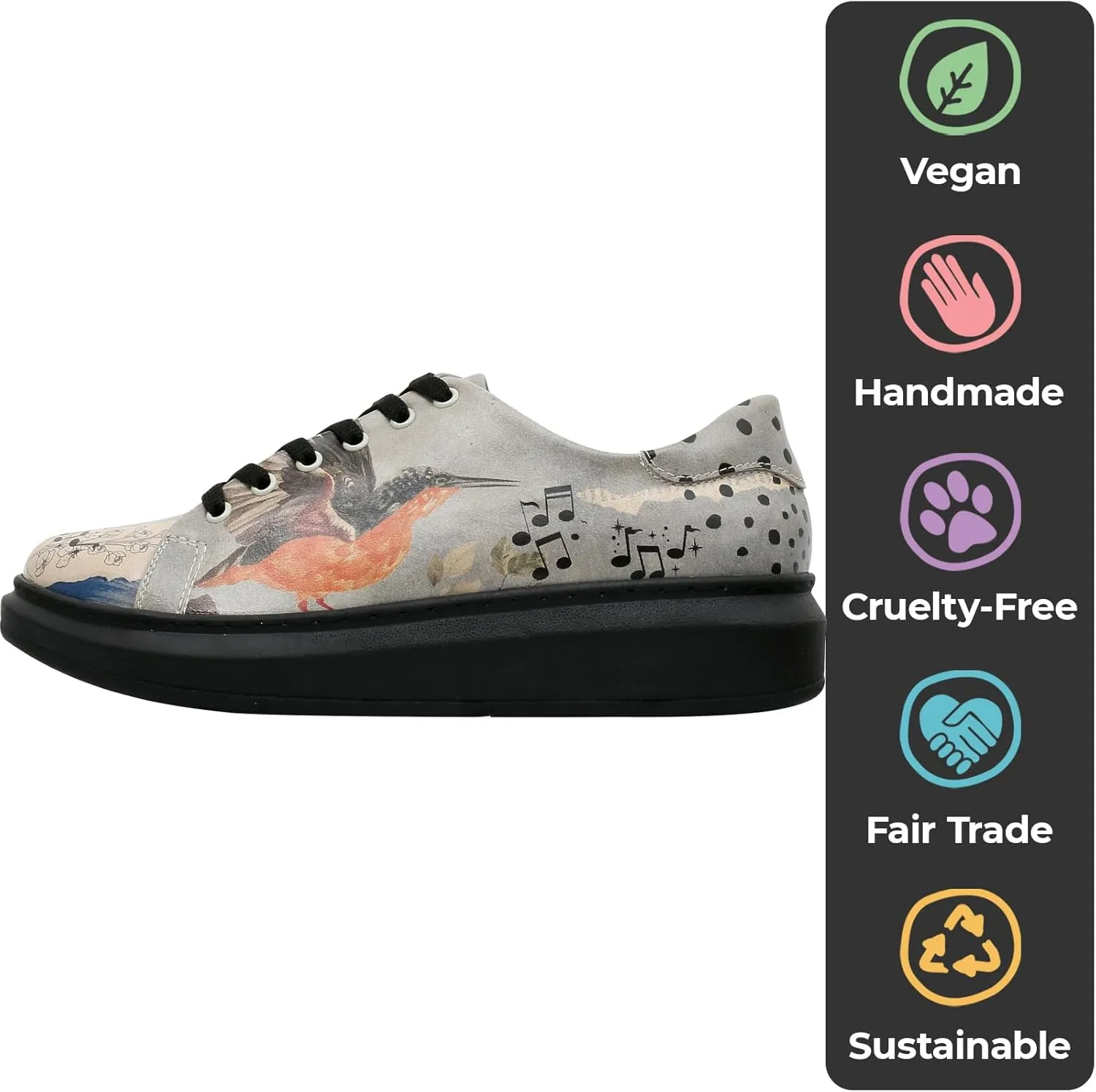 Wedge Platform Sneakers for Women - Handmade Vegan Leather, Unique Chunky Sneakers