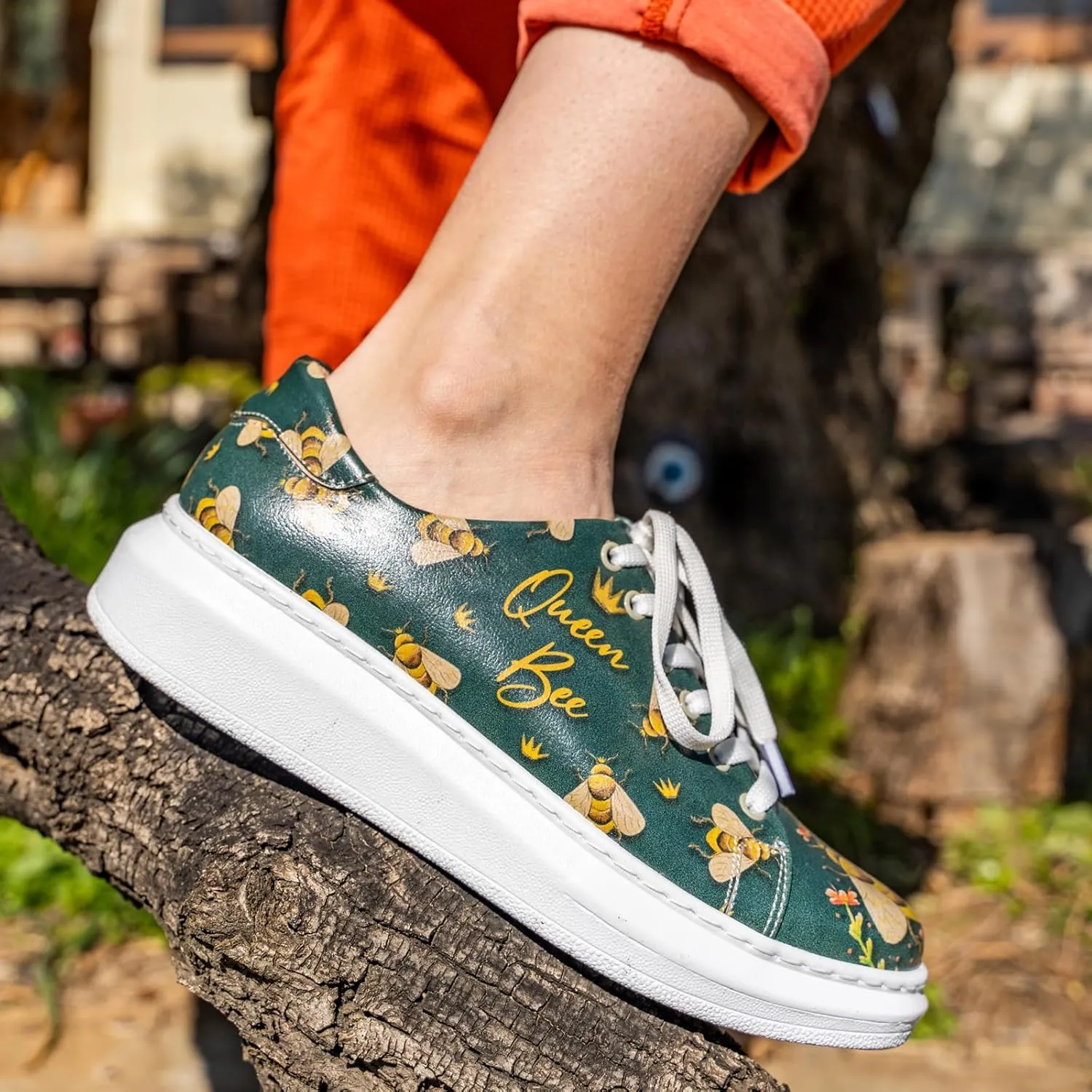 Wedge Platform Sneakers for Women - Handmade Vegan Leather, Unique Chunky Sneakers