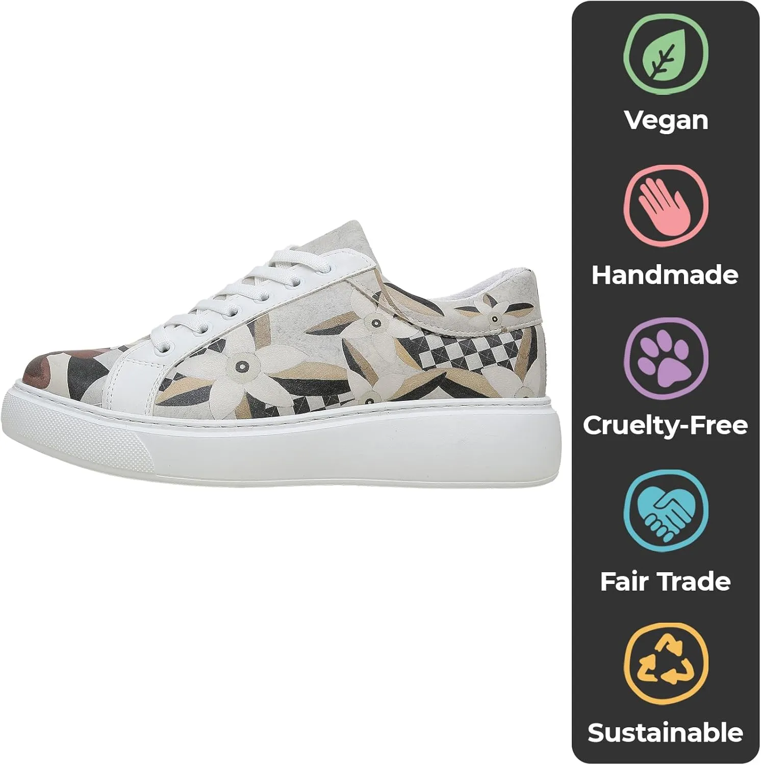 Wedge Platform Sneakers for Women - Handmade Vegan Leather, Unique Chunky Sneakers