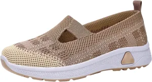 Womens Athletic Hiking Woven Orthopedic Breathable Barefoot Hands Free Slip in Sock Sneakers Mesh Trainers Comfortable Casual Air Cushion Walking Running Jogging Trave Shoes