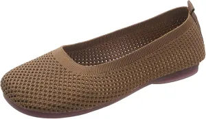 Women's Dress Flat Ballet Slip On Pointed Toe Knit Ballet Women's Flats Foldable Ballet Flat for Women Breathable Flats Knitting Single Shoes