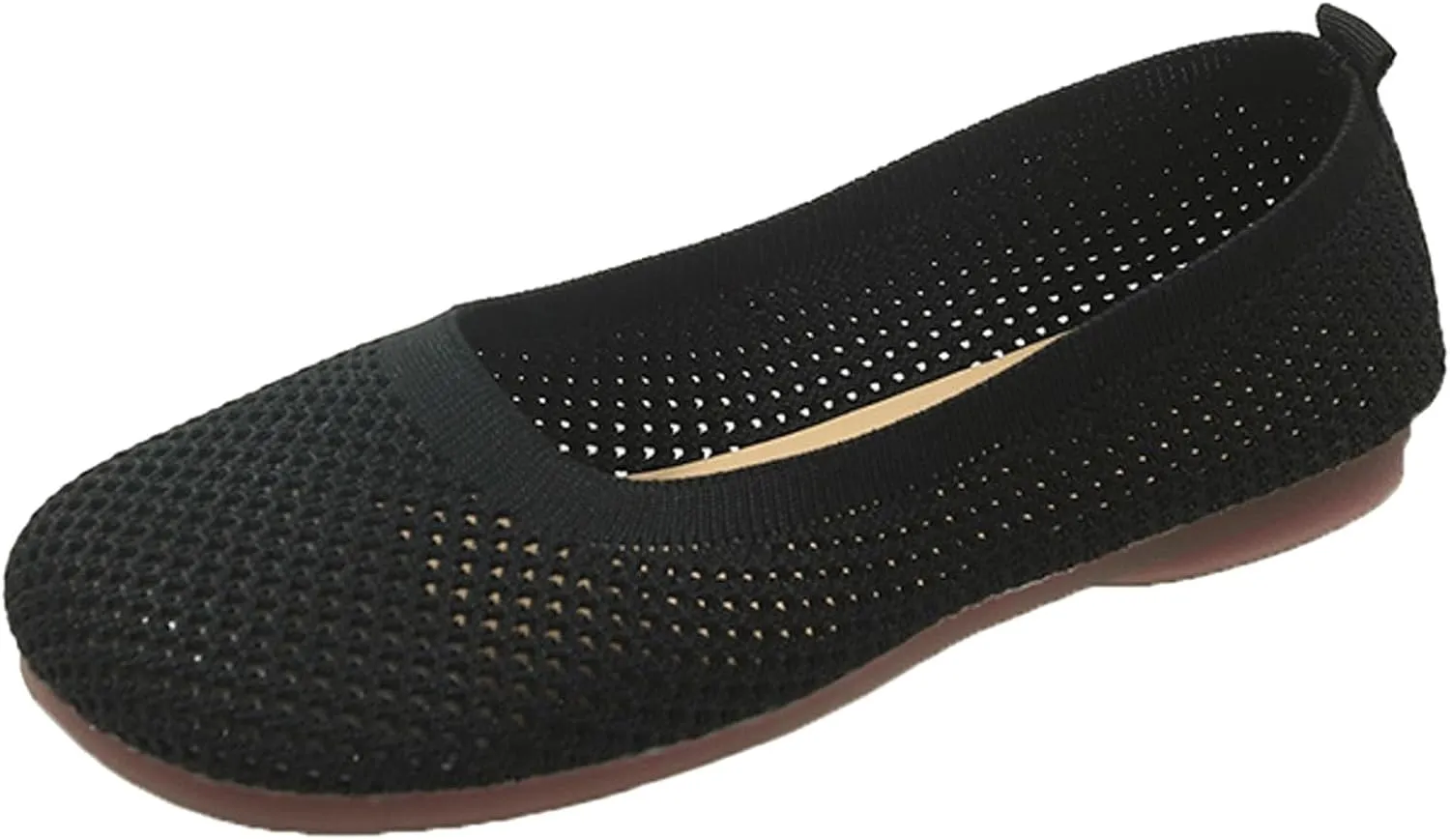 Women's Dress Flat Ballet Slip On Pointed Toe Knit Ballet Women's Flats Foldable Ballet Flat for Women Breathable Flats Knitting Single Shoes