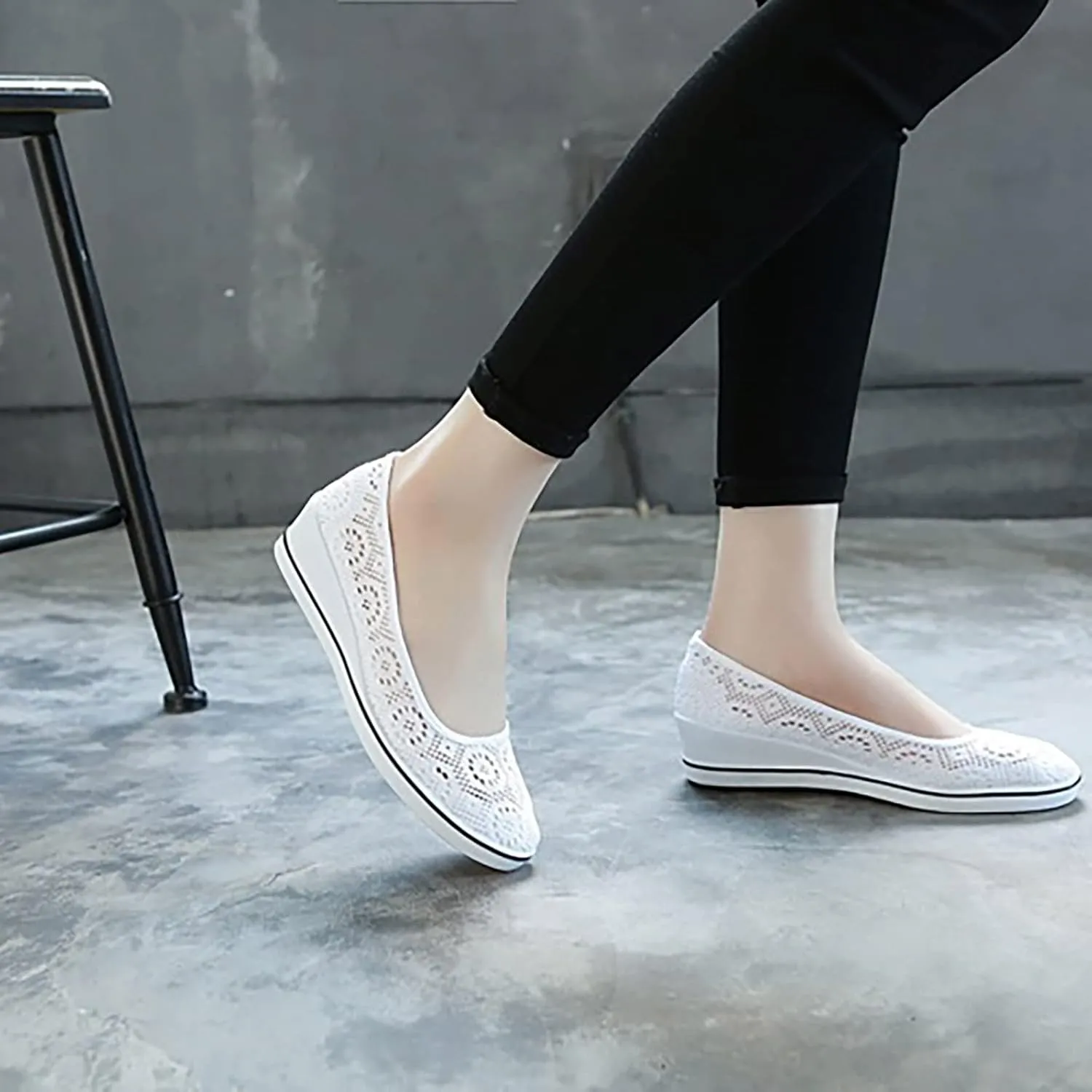 Women's Dress Flats Ballet Pu Leather Round Toe Dress Shoes Womens Flats Shoes Comfortable Slip on Walking Shoes