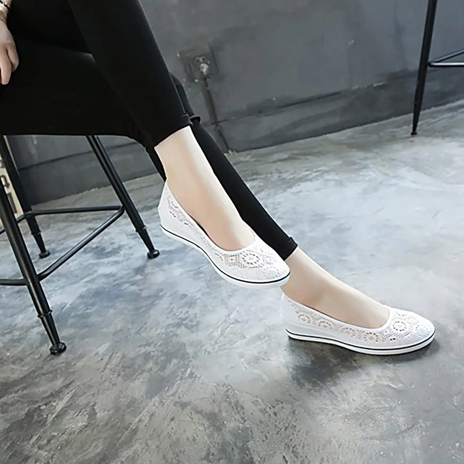 Women's Dress Flats Ballet Pu Leather Round Toe Dress Shoes Womens Flats Shoes Comfortable Slip on Walking Shoes