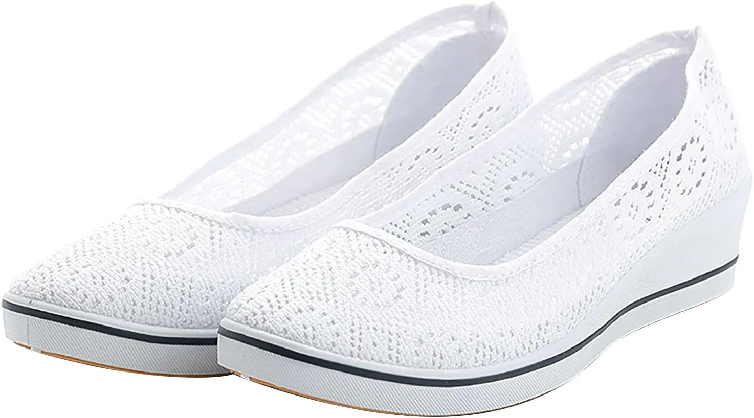 Women's Dress Flats Ballet Pu Leather Round Toe Dress Shoes Womens Flats Shoes Comfortable Slip on Walking Shoes