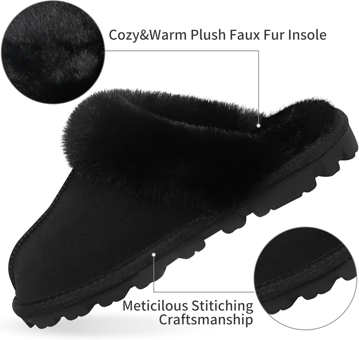 Women's Fuzzy Autumn Winter Plush Purple Solid Faux Fur Slippers
