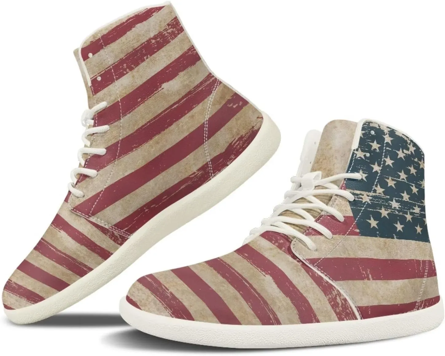 Womens High Top Sneakers Wide Barefoot Shoes for Men Leather Shoes