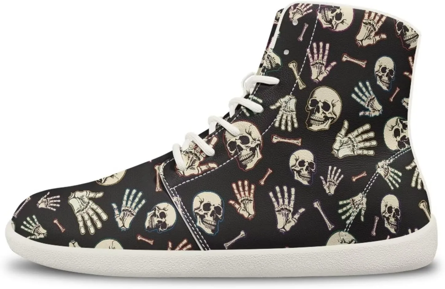 Womens High Top Sneakers Wide Barefoot Shoes for Men Leather Shoes