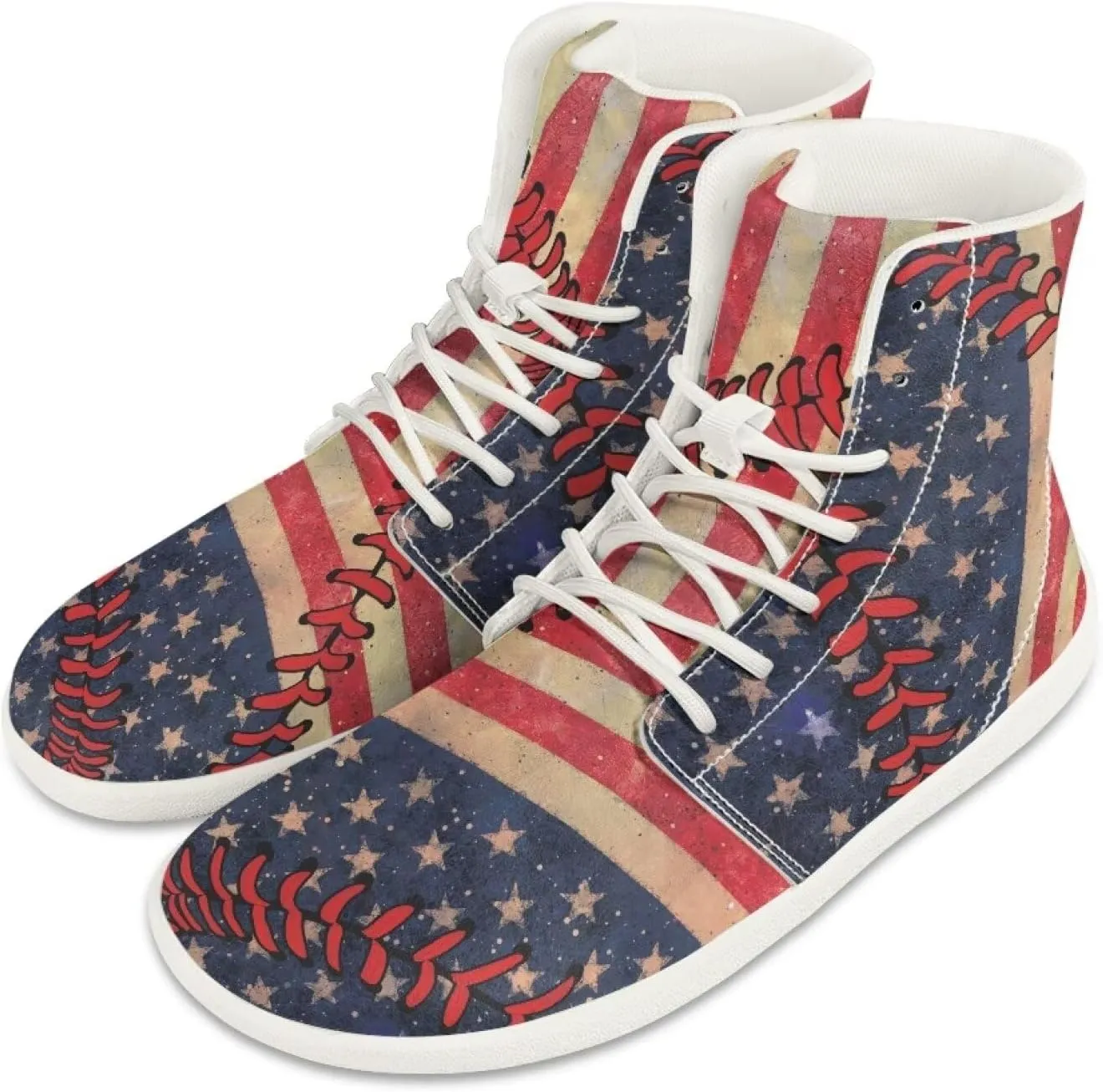 Womens High Top Sneakers Wide Barefoot Shoes for Men Leather Shoes