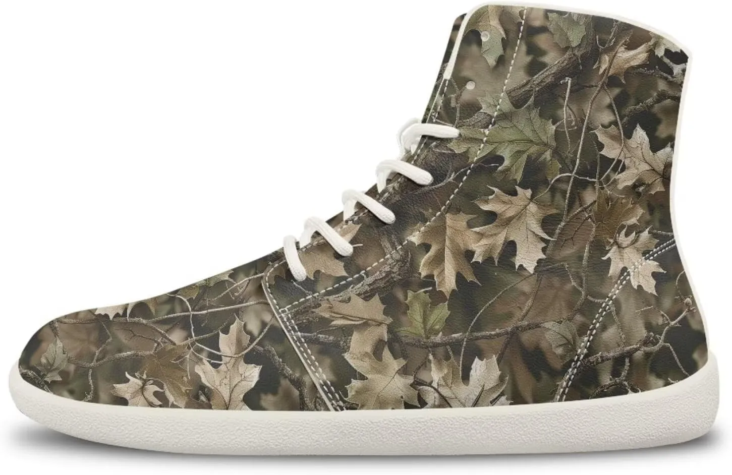 Womens High Top Sneakers Wide Barefoot Shoes for Men Leather Shoes