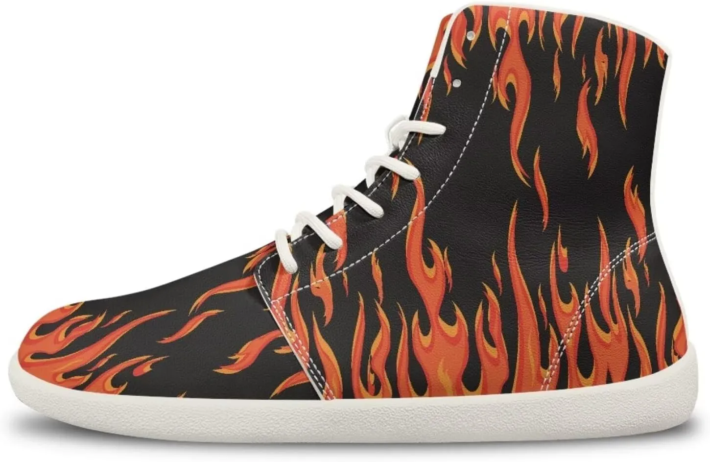 Womens High Top Sneakers Wide Barefoot Shoes for Men Leather Shoes