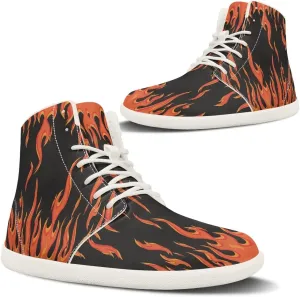 Womens High Top Sneakers Wide Barefoot Shoes for Men Leather Shoes