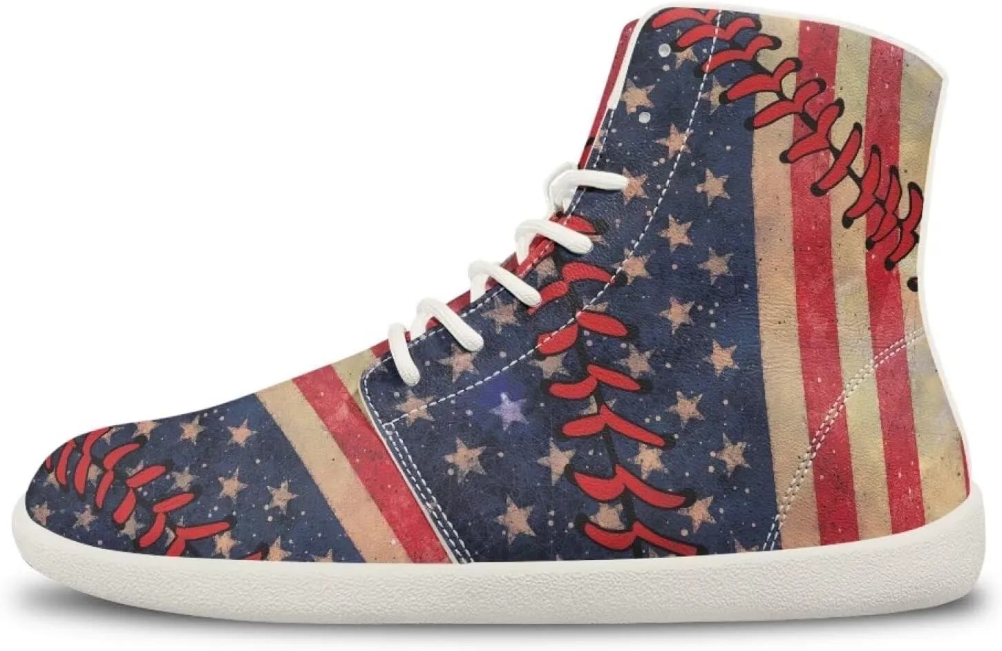 Womens High Top Sneakers Wide Barefoot Shoes for Men Leather Shoes