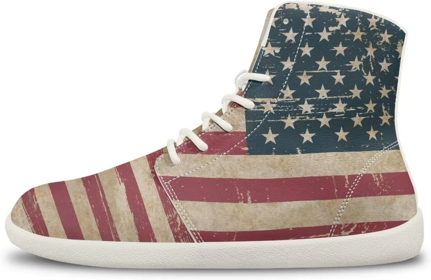 Womens High Top Sneakers Wide Barefoot Shoes for Men Leather Shoes