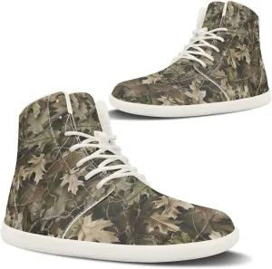 Womens High Top Sneakers Wide Barefoot Shoes for Men Leather Shoes